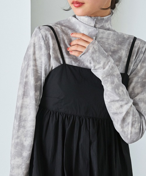 forksy.】シアーメローハイネックアソート柄カットソー forksy