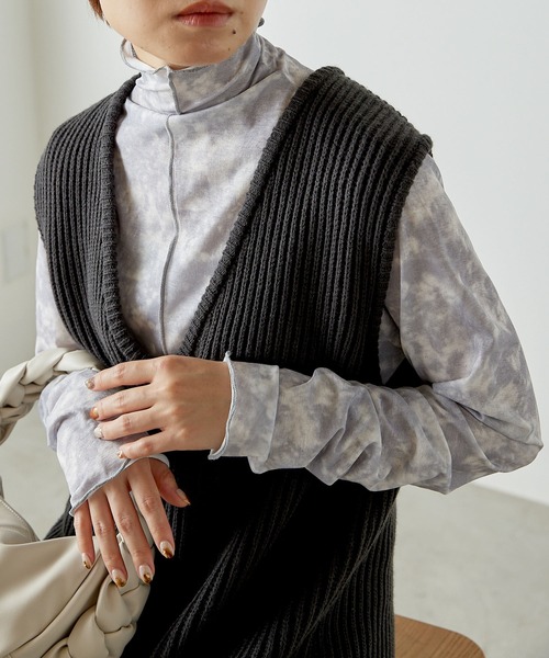 その他 R/in forksy.】シアーメローハイネックアソート柄カットソー forksy