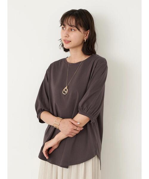 earth music&ecology（アースミュージックアンドエコロジー）の「5分袖パフスリーブカットチュニック ＊（チュニック・レディース・ピンク系その他2/ミント/チャコールグレー/オフホワイト・FREE）」の5枚目の写真
