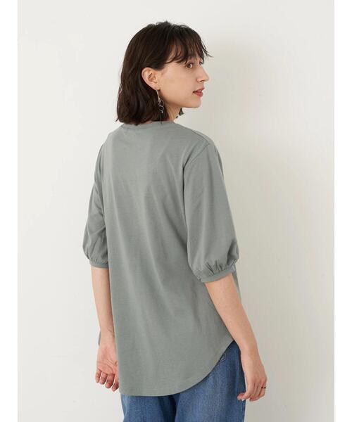 earth music&ecology（アースミュージックアンドエコロジー）の「5分袖パフスリーブカットチュニック ＊（チュニック・レディース・ピンク系その他2/ミント/チャコールグレー/オフホワイト・FREE）」の7枚目の写真