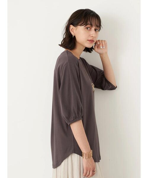 earth music&ecology（アースミュージックアンドエコロジー）の「5分袖パフスリーブカットチュニック ＊（チュニック・レディース・ピンク系その他2/ミント/チャコールグレー/オフホワイト・FREE）」の15枚目の写真