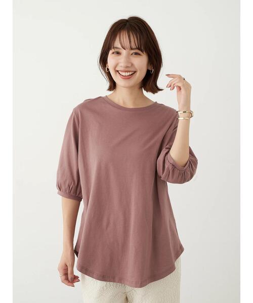 earth music&ecology(アースミュージックアンドエコロジー)の「5分袖パフスリーブカットチュニック *(チュニック・レディース・ピンク系その他2/ミント/チャコールグレー/オフホワイト・FREE)」の21枚目の写真
