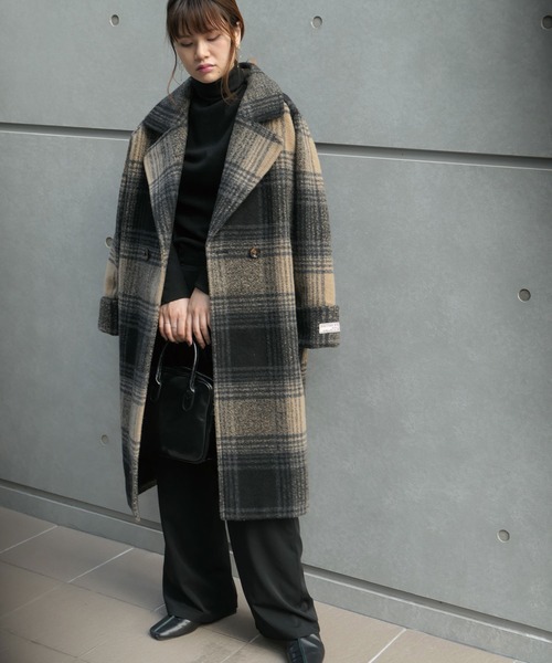 CORNERS（コーナーズ）の「チェック柄ロールアップ袖ロングコート（その他アウター・レディース・ベージュ/ブラウン・M/L）」の18枚目の写真