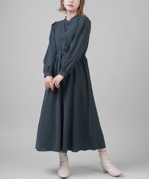 SPINNS（スピンズ）の「チャイナボタン ワンピース（ワンピース・レディース・ワイン/ブルー/ダークグリーン/ブラック・ONESIZE）」の16枚目の写真