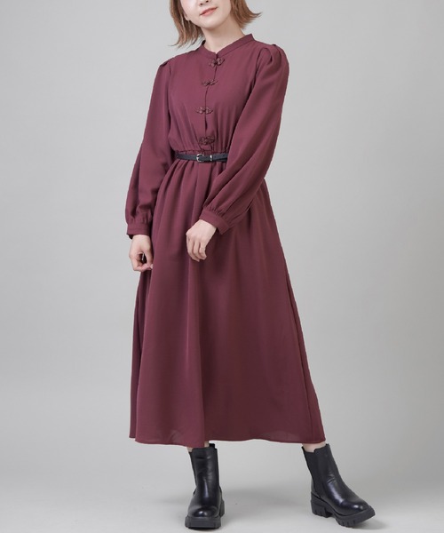 SPINNS（スピンズ）の「チャイナボタン ワンピース（ワンピース・レディース・ワイン/ブルー/ダークグリーン/ブラック・ONESIZE）」の18枚目の写真