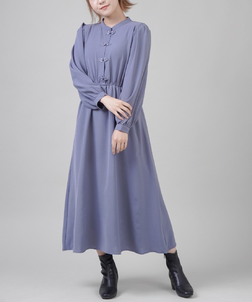 SPINNS（スピンズ）の「チャイナボタン ワンピース（ワンピース・レディース・ワイン/ブルー/ダークグリーン/ブラック・ONESIZE）」の17枚目の写真