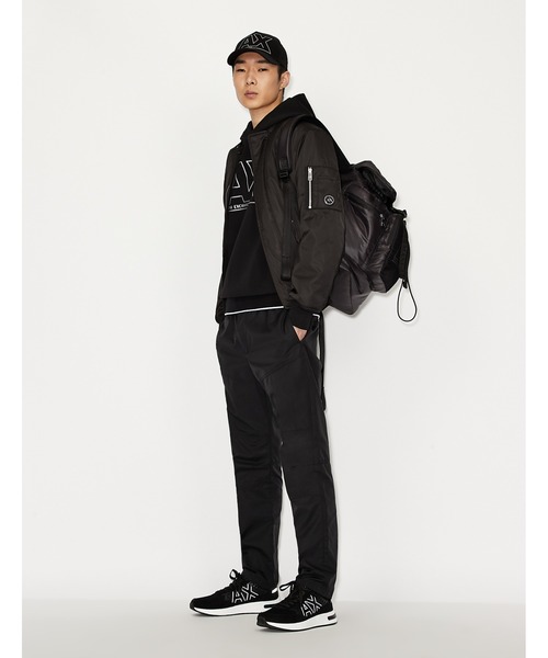 ARMANI EXCHANGE（アルマーニエクスチェンジ）の「【A|X アルマーニ エクスチェンジ】AXロゴ&ライン　スウェットパーカ（パーカー・メンズ・ブラック・SMALL/MEDIUM/LARGE/X-SMALL）」の3枚目の写真