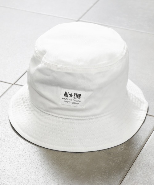 CONVERSE（コンバース）の「【CONVERSE/コンバース】ALL STAR コットンツイルバケットハット（ハット・メンズ・ホワイト/ブラック/ベージュ/ネイビー/マスタード/ライトグリーン/ダークパープル/ピンク・FREE）」の2枚目の写真