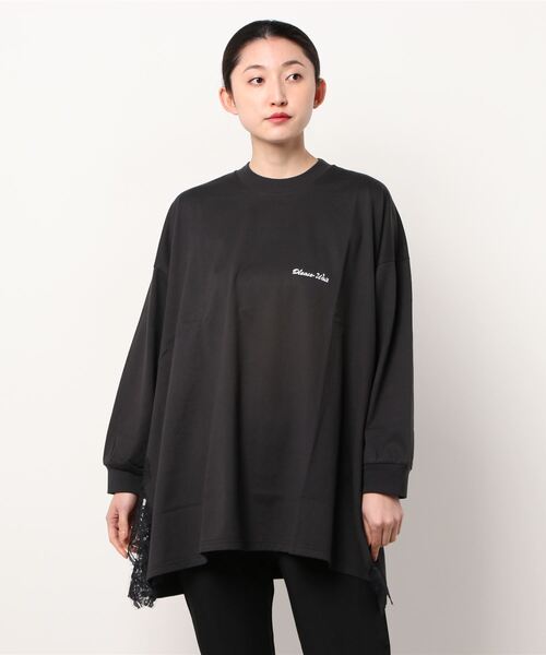 MIDWEST(ミッドウエスト)の「PONTI LONG T-SHIRT(Tシャツ/カットソー・レディース・ブラック・FREE)」の1枚目の写真