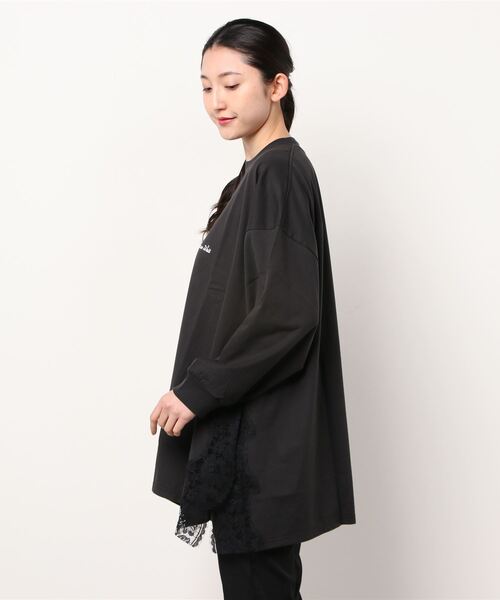 MIDWEST(ミッドウエスト)の「PONTI LONG T-SHIRT(Tシャツ/カットソー・レディース・ブラック・FREE)」の2枚目の写真