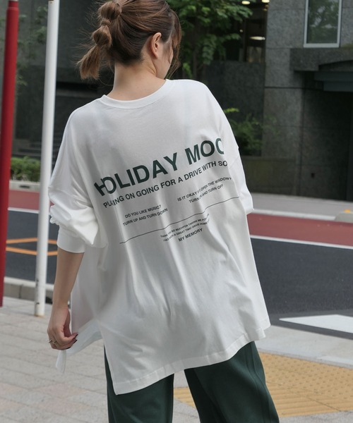 CORNERS(コーナーズ)の「フォトロゴ2wayT-shirt(Tシャツ/カットソー・レディース・オフホワイト/グリーン/オートミール/スミクロ・FREE)」の13枚目の写真