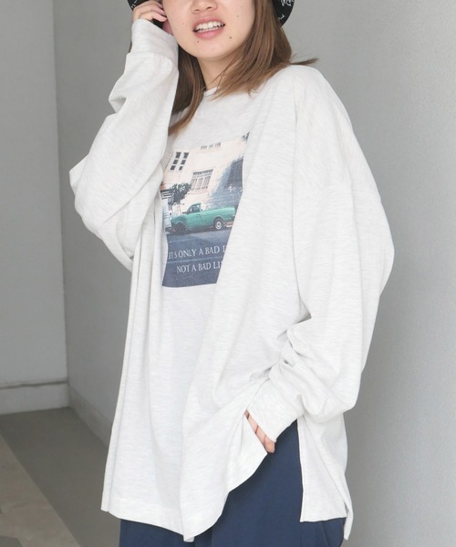 CORNERS(コーナーズ)の「フォトロゴ2wayT-shirt(Tシャツ/カットソー・レディース・オフホワイト/グリーン/オートミール/スミクロ・FREE)」の19枚目の写真