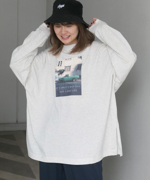 CORNERS(コーナーズ)の「フォトロゴ2wayT-shirt(Tシャツ/カットソー・レディース・オフホワイト/グリーン/オートミール/スミクロ・FREE)」の20枚目の写真