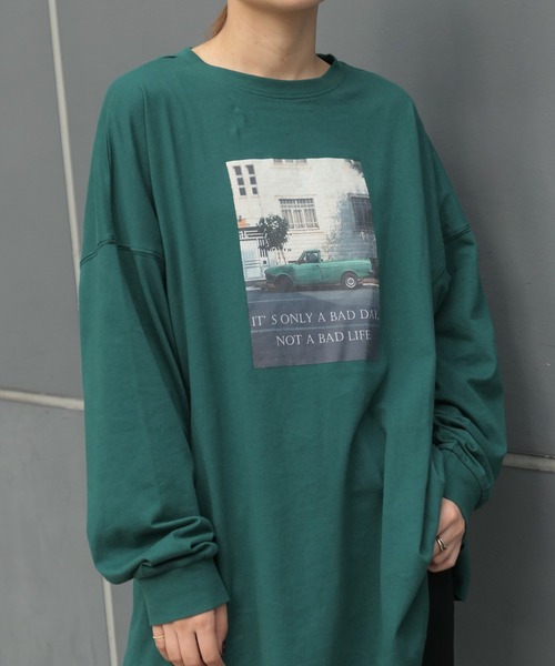 CORNERS(コーナーズ)の「フォトロゴ2wayT-shirt(Tシャツ/カットソー・レディース・オフホワイト/グリーン/オートミール/スミクロ・FREE)」の17枚目の写真