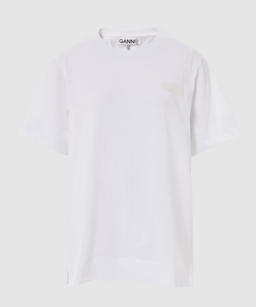 GANNI(ガニー)の「Thin Software Jersey(Tシャツ/カットソー・レディース・ホワイト/ブラック・S/M)」の1枚目の写真