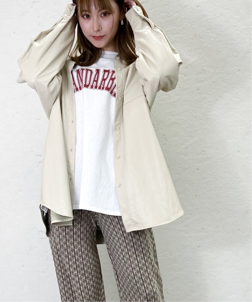 Per sist ence(パーシエンス)の「Per sist ence/パーシエンス フェイクレザー バンドカラーシャツ(シャツ/ブラウス・レディース・ブラック/ベージュ/アイボリー・FREE)」の21枚目の写真