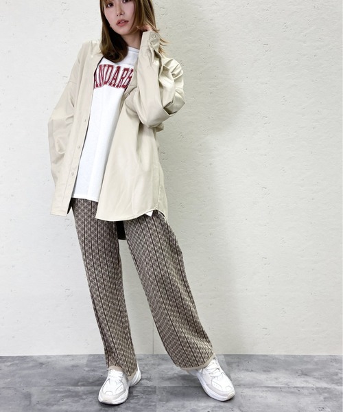 Per sist ence(パーシエンス)の「Per sist ence/パーシエンス フェイクレザー バンドカラーシャツ(シャツ/ブラウス・レディース・ブラック/ベージュ/アイボリー・FREE)」の17枚目の写真