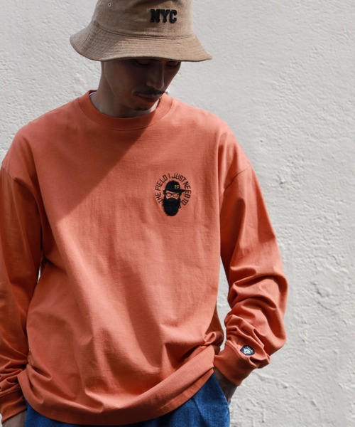 BACK NUMBER(バックナンバー)の「【BACK NUMBER】刺繍プリントロンT(Tシャツ/カットソー・メンズ・ライトグレー/オレンジ/ブルー・L/M/XL)」の12枚目の写真