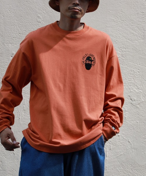 BACK NUMBER(バックナンバー)の「【BACK NUMBER】刺繍プリントロンT(Tシャツ/カットソー・メンズ・ライトグレー/オレンジ/ブルー・L/M/XL)」の13枚目の写真