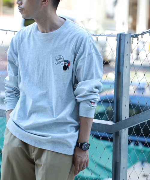 BACK NUMBER(バックナンバー)の「【BACK NUMBER】刺繍プリントロンT(Tシャツ/カットソー・メンズ・ライトグレー/オレンジ/ブルー・L/M/XL)」の21枚目の写真