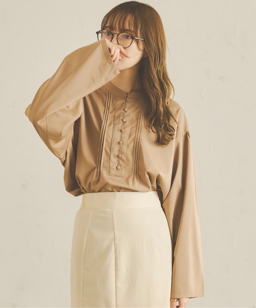 Ambre Neige（アンブルネージュ）の「クルミボタンフレアスリーブシャツ／【WEB/EC限定商品】（シャツ/ブラウス・レディース・モカ/ベージュ/オフホワイト/ライトベージュ/ライトブラウン・FREE）」の3枚目の写真