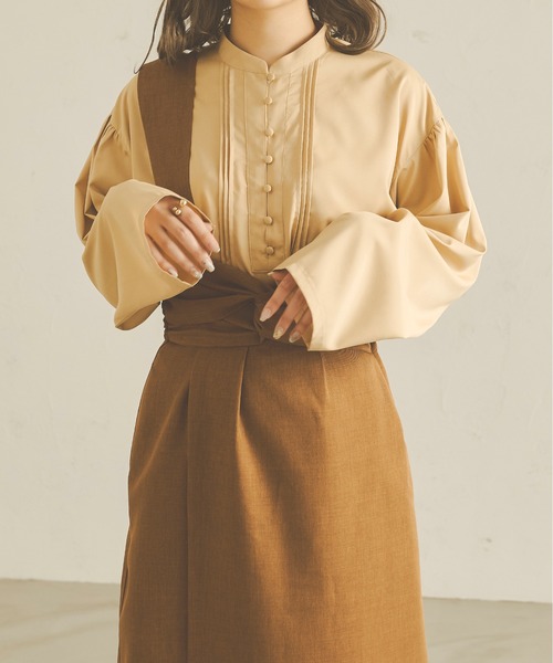 Ambre Neige（アンブルネージュ）の「クルミボタンフレアスリーブシャツ／【WEB/EC限定商品】（シャツ/ブラウス・レディース・モカ/ベージュ/オフホワイト/ライトベージュ/ライトブラウン・FREE）」の20枚目の写真