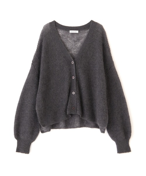 NATURAL BEAUTY BASIC（ナチュラルビューティーベーシック）の「モヘヤブレンドニット カーデ（カーディガン/ボレロ・レディース・グレー/チャコールグレー/ラベンダー・MEDIUM）」の8枚目の写真