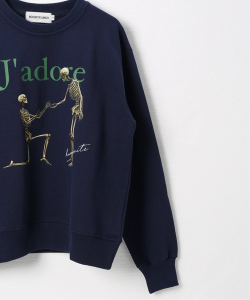 ROCKET x LUNCH（ロケットアンドランチ）の「【ROCKET × LUNCH/ロケット ランチ】R HUMANITE GRAPHIC SWEATS（Tシャツ/カットソー・レディース・チャコールグレー/ネイビー・SMALL）」の13枚目の写真