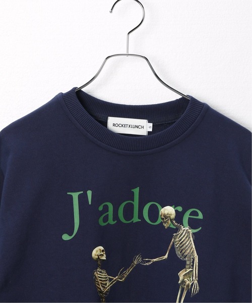 ROCKET x LUNCH（ロケットアンドランチ）の「【ROCKET × LUNCH/ロケット ランチ】R HUMANITE GRAPHIC SWEATS（Tシャツ/カットソー・レディース・チャコールグレー/ネイビー・SMALL）」の18枚目の写真