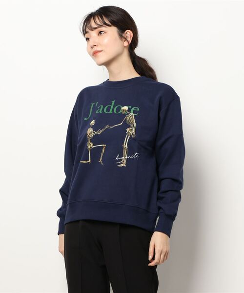 ROCKET x LUNCH（ロケットアンドランチ）の「【ROCKET × LUNCH/ロケット ランチ】R HUMANITE GRAPHIC SWEATS（Tシャツ/カットソー・レディース・チャコールグレー/ネイビー・SMALL）」の14枚目の写真