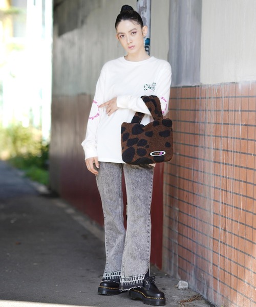 X-girl（エックスガール）の「DALMATIAN BOA TOTE BAG（トートバッグ・レディース・ホワイト/ブラウン・ONE SIZE）」の13枚目の写真