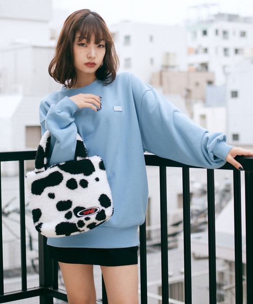 X-girl（エックスガール）の「DALMATIAN BOA TOTE BAG（トートバッグ・レディース・ホワイト/ブラウン・ONE SIZE）」の14枚目の写真
