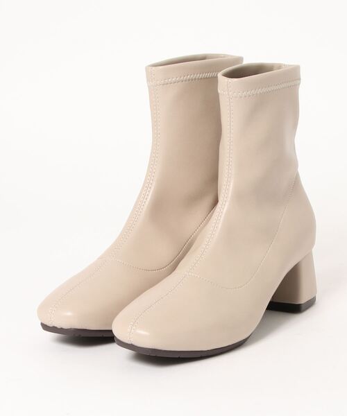 WILL BE（ウィルビー）の「【WILL BE】<2021AW>ミドル丈ストレッチブーツ（ブーツ・レディース・アイボリー/ブラック/グレー/ベージュ/ブラック×ブラック・M/3L/L/LL/S）」の2枚目の写真