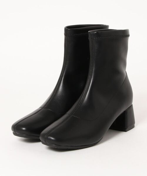 WILL BE（ウィルビー）の「【WILL BE】<2021AW>ミドル丈ストレッチブーツ（ブーツ・レディース・アイボリー/ブラック/グレー/ベージュ/ブラック×ブラック・M/3L/L/LL/S）」の3枚目の写真