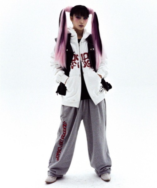 SUNDAYOFFCLUB(サンデイオフクラブ)の「【SUNDAY OFF CLUB】Melting logo 2 way zip up Heavy French Terry Hoodie(パーカー・メンズ・ブラック/ホワイト・M/L)」の3枚目の写真