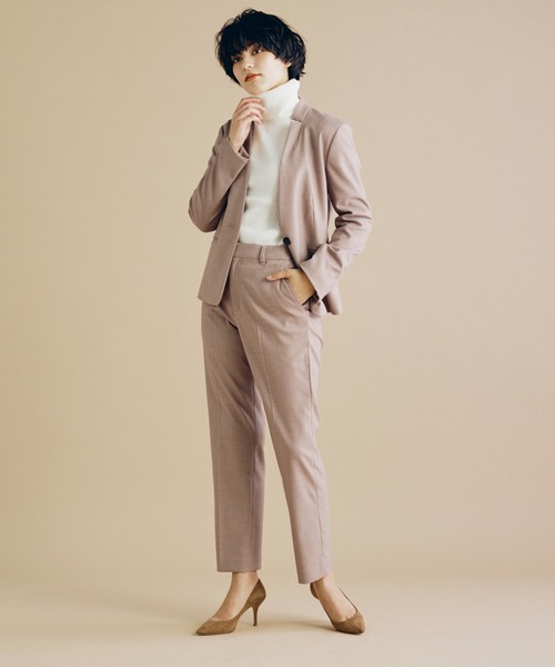 CLEARIMPRESSION (クリアインプレッション)の「【洗えるセットアップ】TRサキソニー起毛ストレートパンツ(スーツパンツ・レディース・ブラック/モカ・11号/9号/7号)」の2枚目の写真