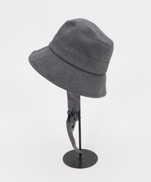 axes femme(アクシーズファム)の「リボン付きバケットハット(ハット・レディース・ブラック/グレー・MEDIUM)」の5枚目の写真