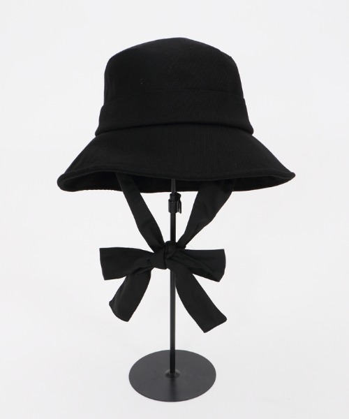 axes femme(アクシーズファム)の「リボン付きバケットハット(ハット・レディース・ブラック/グレー・MEDIUM)」の10枚目の写真