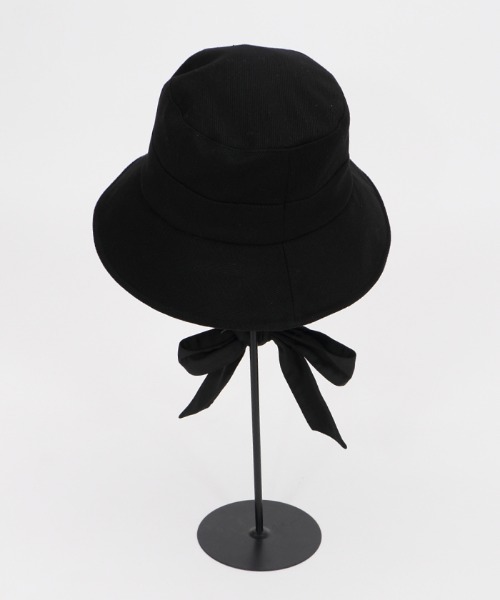 axes femme(アクシーズファム)の「リボン付きバケットハット(ハット・レディース・ブラック/グレー・MEDIUM)」の12枚目の写真