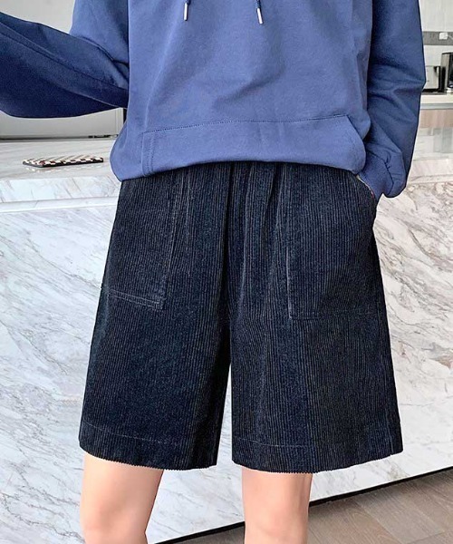 MANGROVE（マングローブ）の「コーデュロイルーズハーフパンツ（その他パンツ・レディース・ダークグリーン/ブラック/ネイビー/キャメル・FREE）」の7枚目の写真