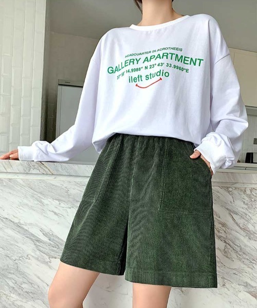 MANGROVE（マングローブ）の「コーデュロイルーズハーフパンツ（その他パンツ・レディース・ダークグリーン/ブラック/ネイビー/キャメル・FREE）」の10枚目の写真