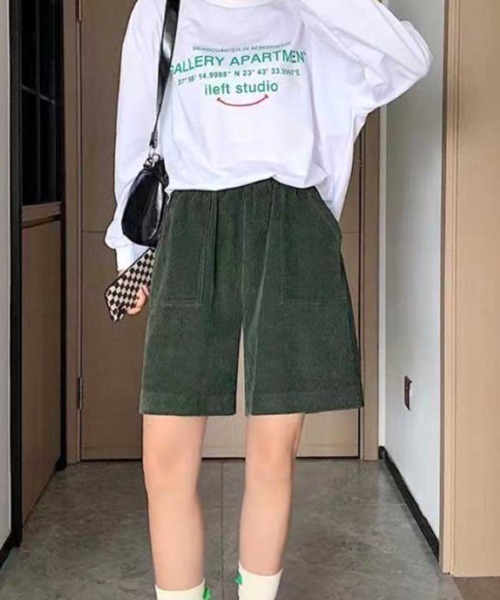 MANGROVE（マングローブ）の「コーデュロイルーズハーフパンツ（その他パンツ・レディース・ダークグリーン/ブラック/ネイビー/キャメル・FREE）」の13枚目の写真