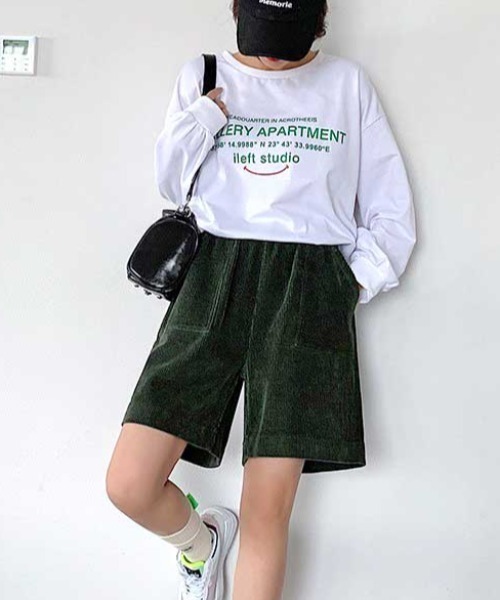 MANGROVE（マングローブ）の「コーデュロイルーズハーフパンツ（その他パンツ・レディース・ダークグリーン/ブラック/ネイビー/キャメル・FREE）」の14枚目の写真