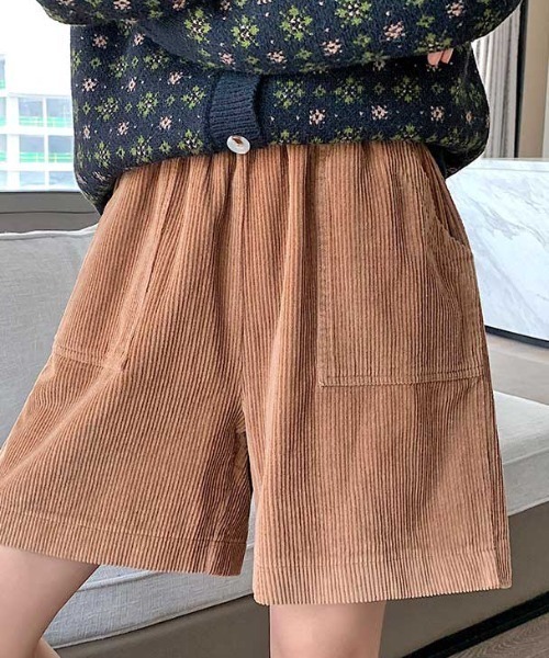 MANGROVE（マングローブ）の「コーデュロイルーズハーフパンツ（その他パンツ・レディース・ダークグリーン/ブラック/ネイビー/キャメル・FREE）」の20枚目の写真