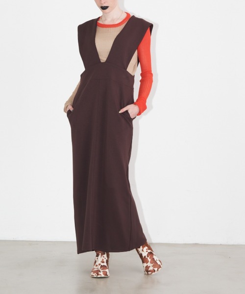 Solace（ソレイス）の「ポンチジャンスカ（ジャンパースカート・レディース・カーキ/ブラック/ブラウン・FREE）」の3枚目の写真