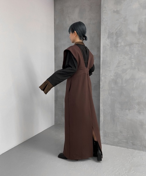 Solace（ソレイス）の「ポンチジャンスカ（ジャンパースカート・レディース・カーキ/ブラック/ブラウン・FREE）」の9枚目の写真