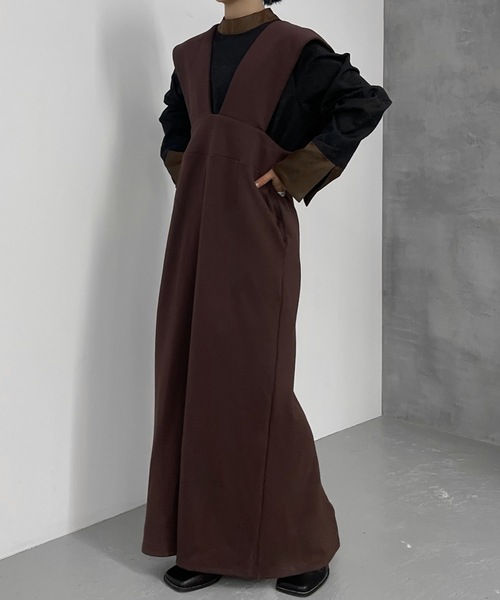 Solace（ソレイス）の「ポンチジャンスカ（ジャンパースカート・レディース・カーキ/ブラック/ブラウン・FREE）」の6枚目の写真