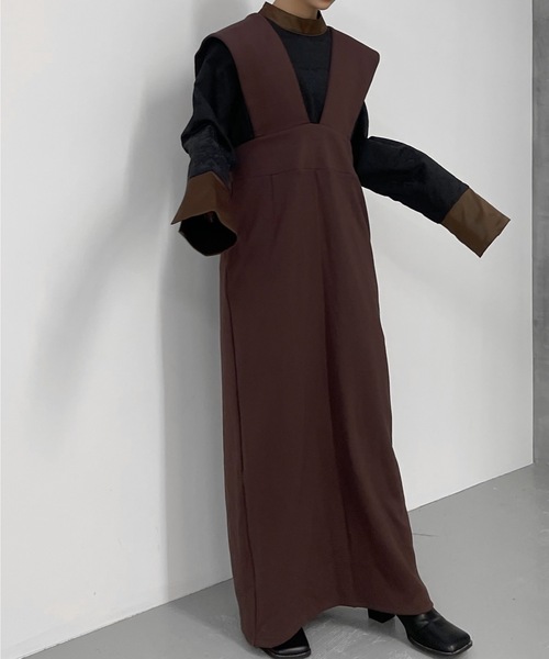 Solace（ソレイス）の「ポンチジャンスカ（ジャンパースカート・レディース・カーキ/ブラック/ブラウン・FREE）」の5枚目の写真