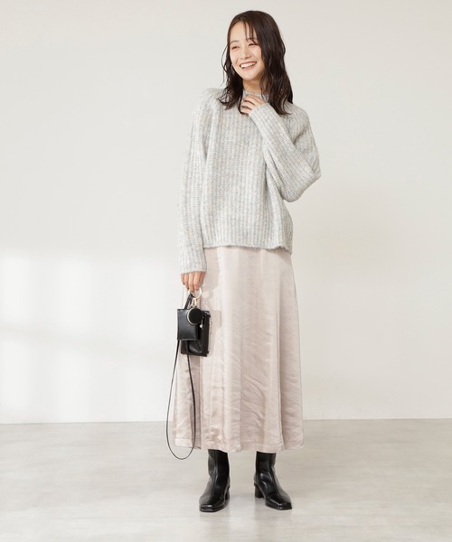 N.(N. Natural Beauty Basic)(エヌエヌナチュラルビューティーベーシック)の「◆ミックスカラーメランジニット(ニット/セーター・レディース・ブラウン/オフホワイト/ブルー・MEDIUM)」の4枚目の写真