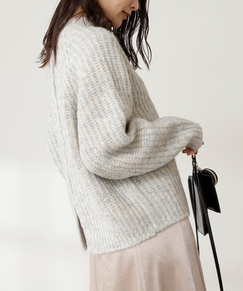 N.(N. Natural Beauty Basic)(エヌエヌナチュラルビューティーベーシック)の「◆ミックスカラーメランジニット(ニット/セーター・レディース・ブラウン/オフホワイト/ブルー・MEDIUM)」の13枚目の写真